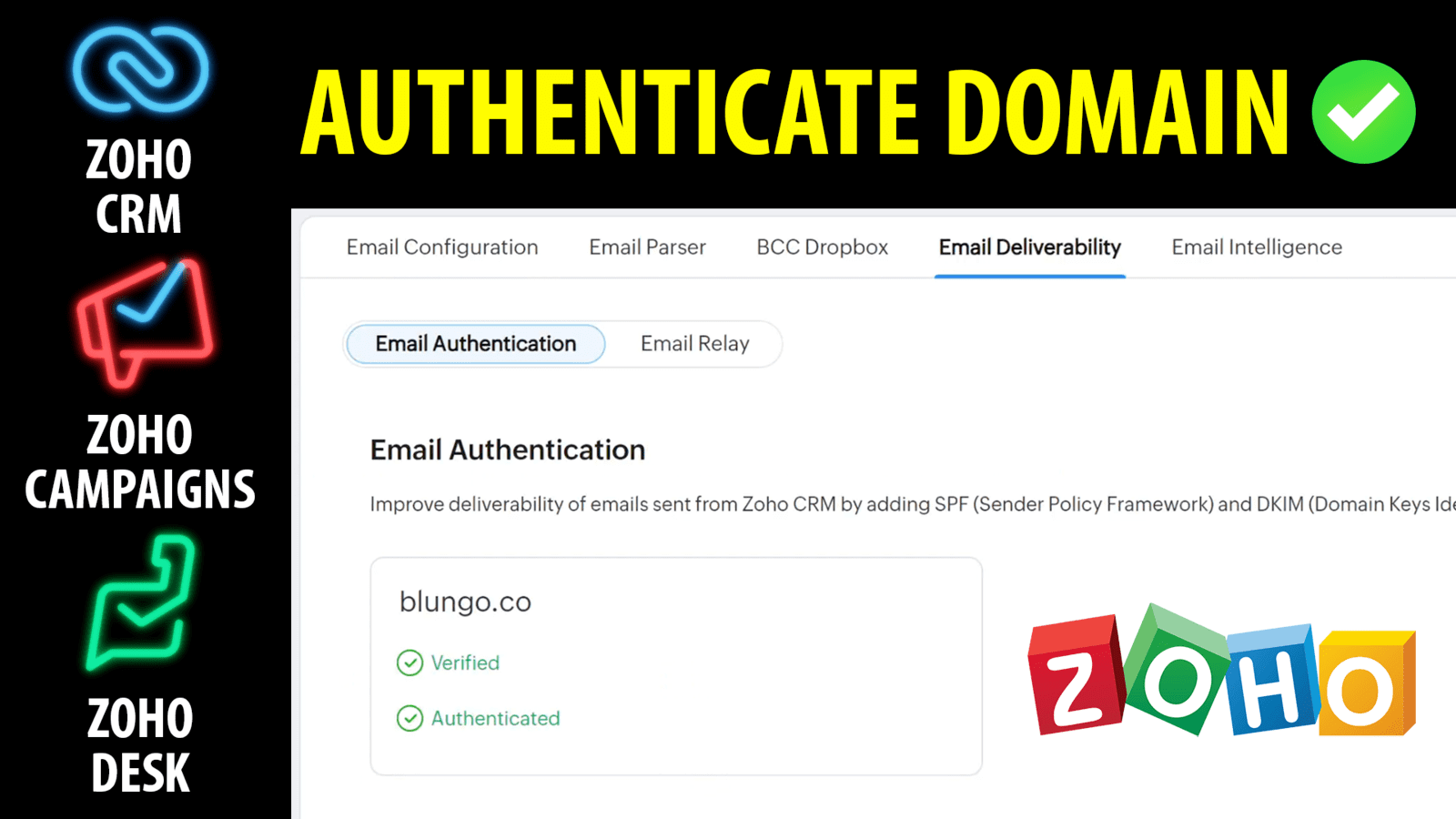 How to verify domains on Zoho apps